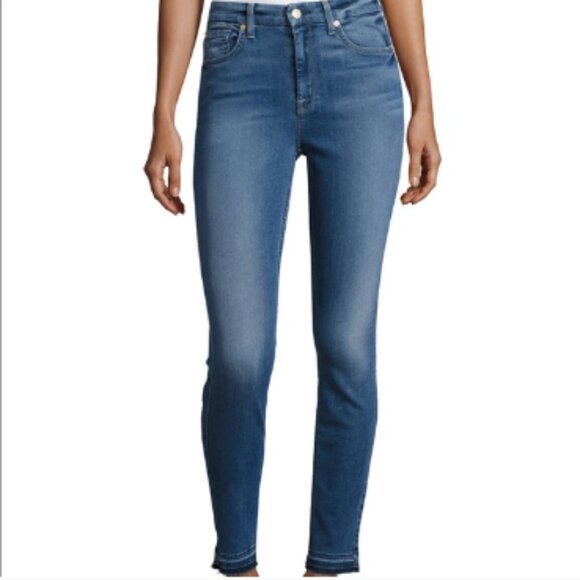 7 For All Mankind Jeans Women's Size 4 Weekend Slim Fit Raw Hem High Rise - Picture 2 of 16